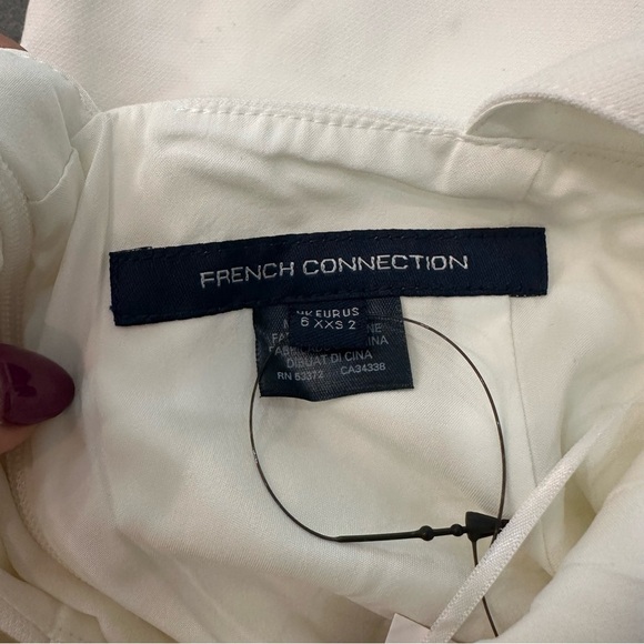 French Connection Celli Whisper Bodycon Summer White Mini Dress size 2 - Picture 3 of 8